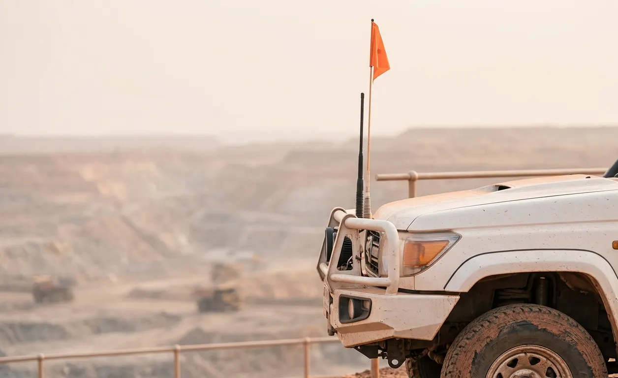 Light vehicle at a mine lookout
